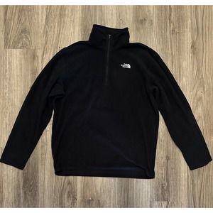 The North Face 1/4 Zip Lightweight Fleece Pullover Black Large Pre-owned
